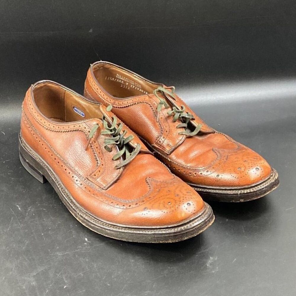 Men Hanover Dress Shoes LB Sheppard Signatures Sz 11.5A Brown Leather Oxford